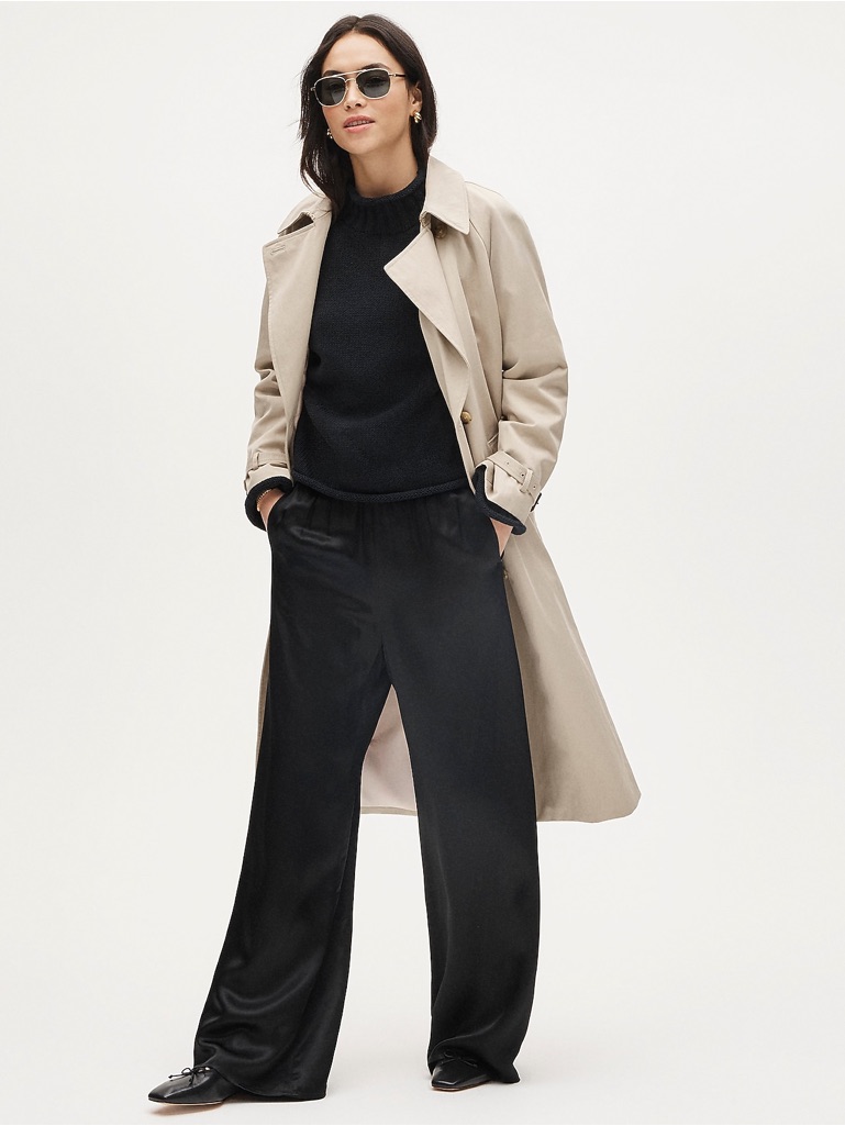 J. Crew Cosmo Pant In Luster Charmeuse Black